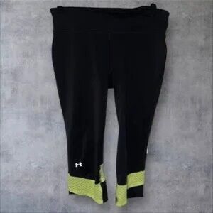 Under Armour Black Leggings with Lime Accents